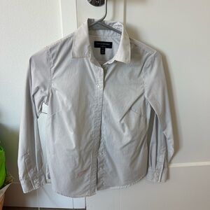 Banana Republic women’s petite Gray and white striped Button-Up Shirt Jacket